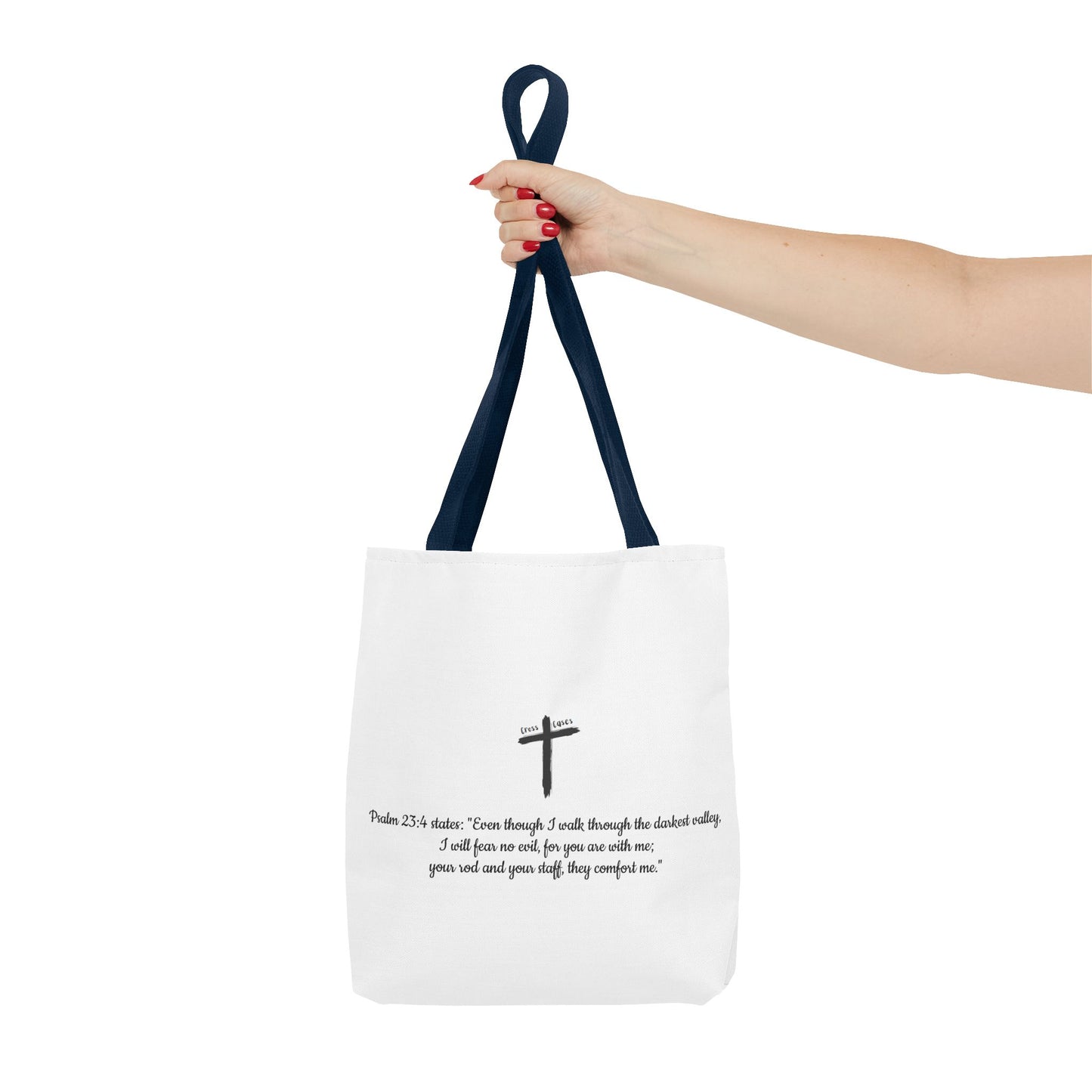 Inspirational Tote Bag - Psalm 23:4 Quote for Daily Motivation