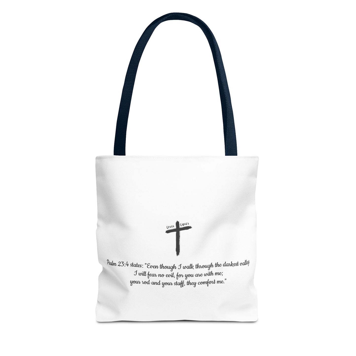 Inspirational Tote Bag - Psalm 23:4 Quote for Daily Motivation