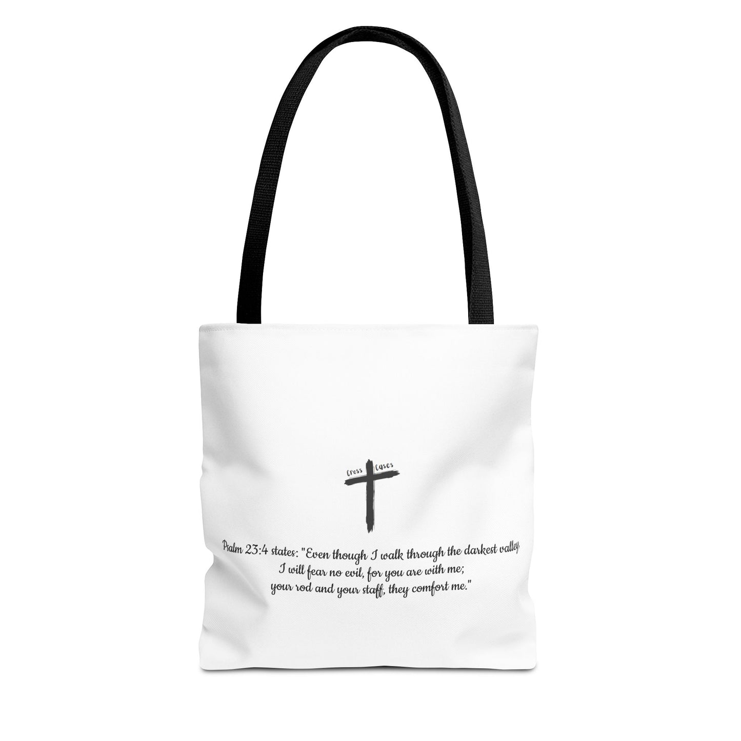 Inspirational Tote Bag - Psalm 23:4 Quote for Daily Motivation