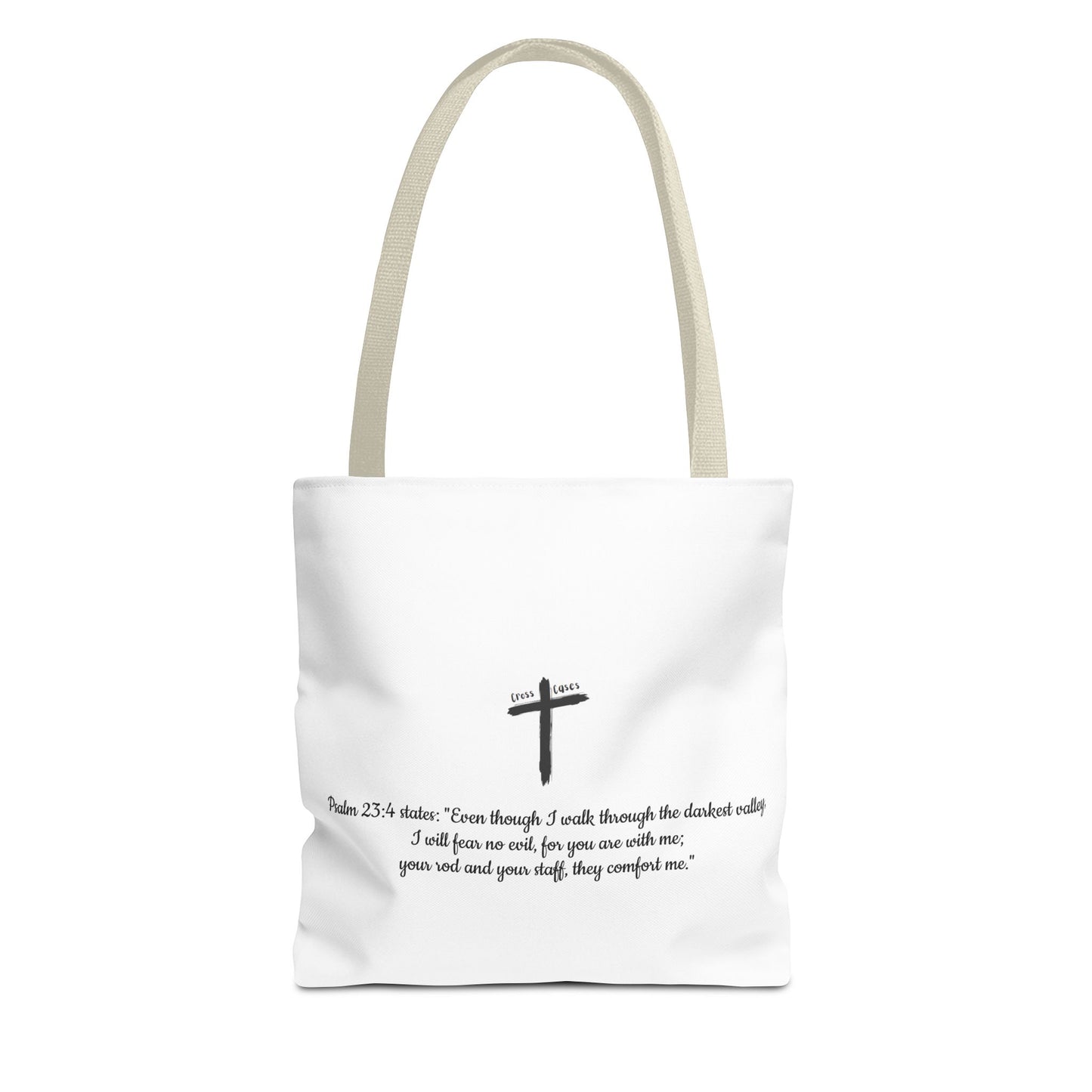 Inspirational Tote Bag - Psalm 23:4 Quote for Daily Motivation