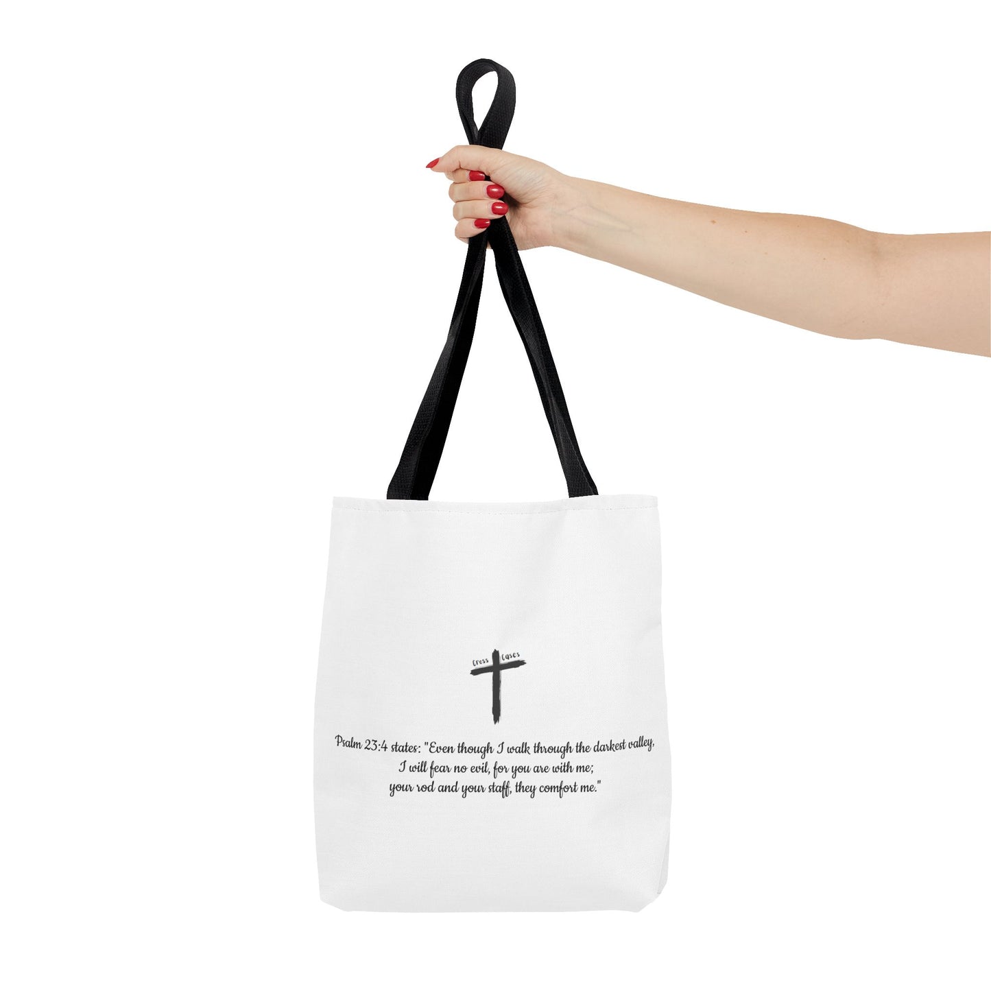 Inspirational Tote Bag - Psalm 23:4 Quote for Daily Motivation