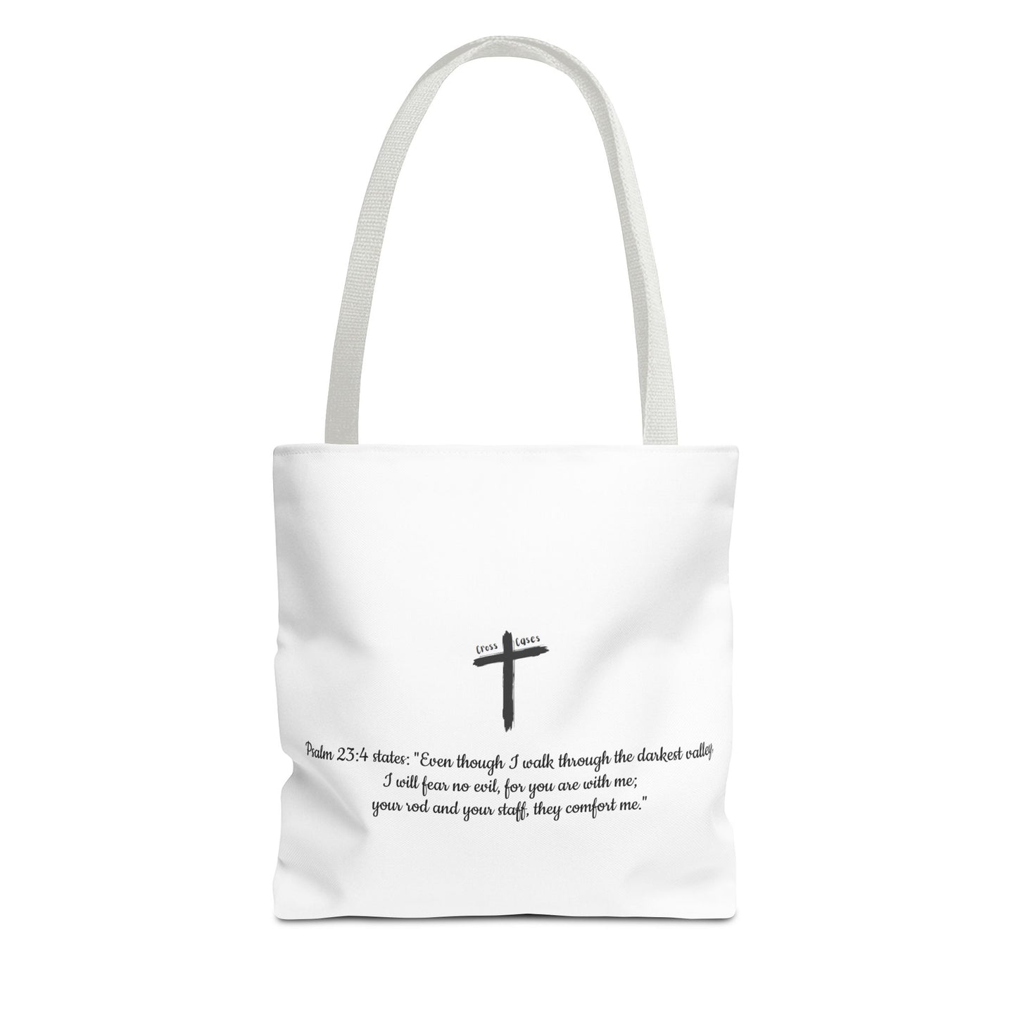 Inspirational Tote Bag - Psalm 23:4 Quote for Daily Motivation